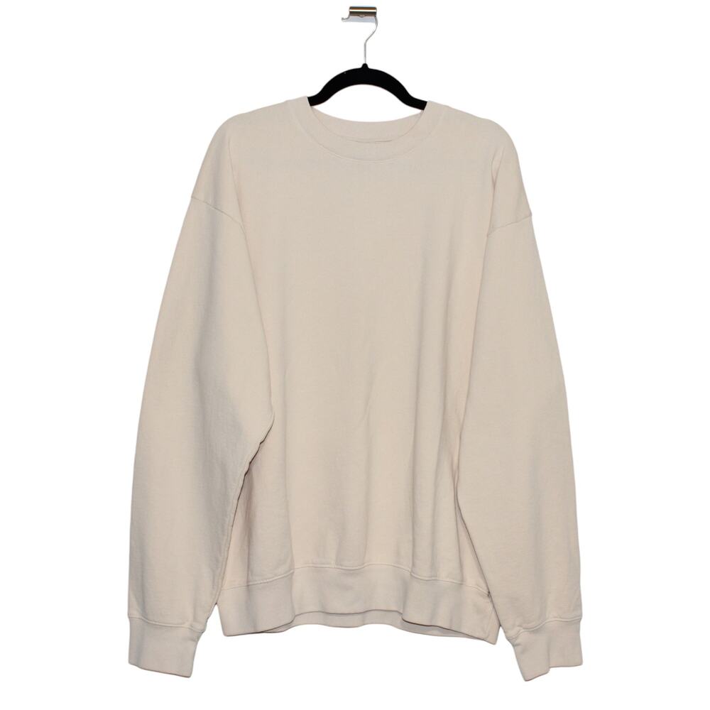 Sporty & Rich 100% Cotton Cream Crewneck Sweatshirt Size Large Made in USA